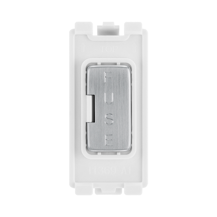 BG Brushed Steel 13 Amp Fuse Carrier Grid Module RBSFUSE – product view 1