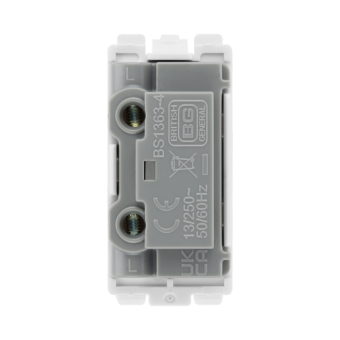 BG Brushed Steel 13 Amp Fuse Carrier Grid Module RBSFUSE – product view 3