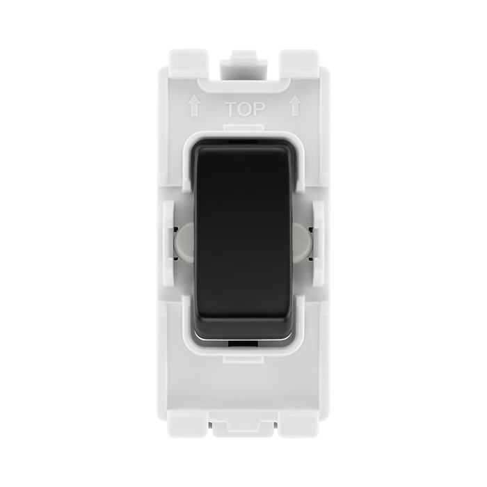 BG Matt Black 20A 2 Way Single Pole Centre Off Grid Switch RFB12C – product view 1
