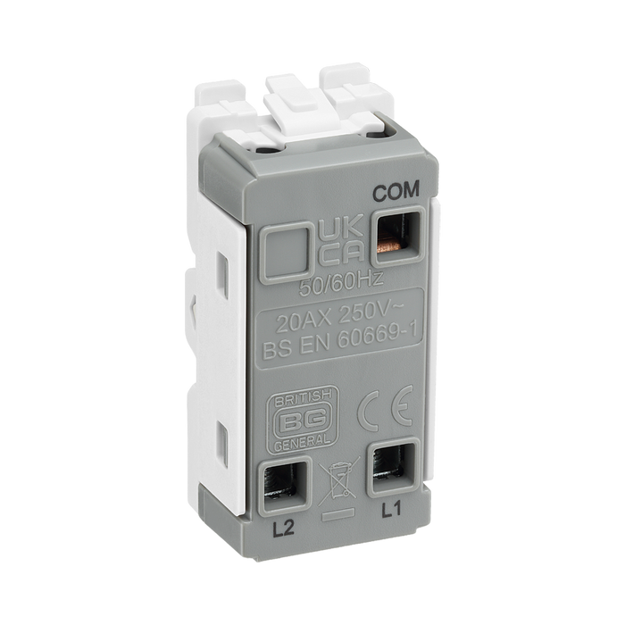 BG Matt Black 20A 2 Way Key Grid Switch RFB12KY – product view 2