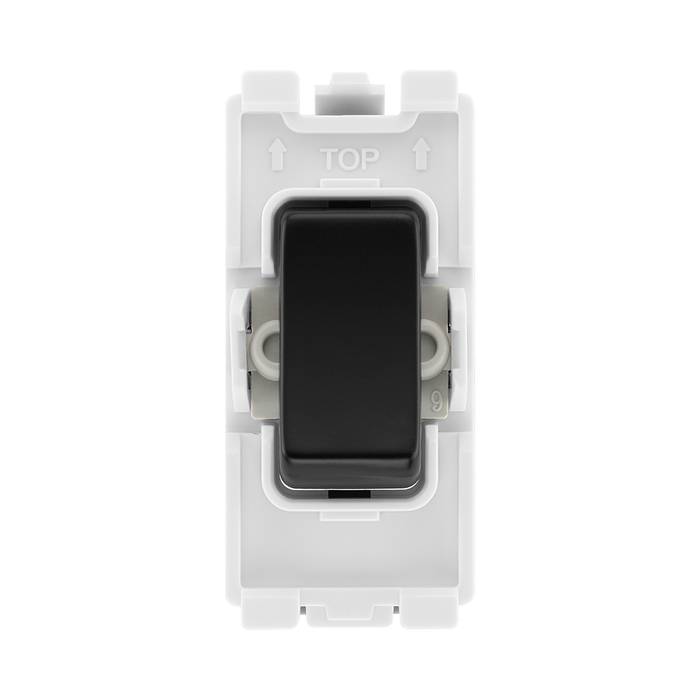 BG Matt Black 20A 2 Way Grid Switch RFB12 – product view 1
