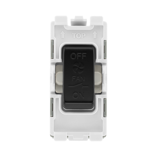 BG Matt Black 10A 3 Pole Fan Isolator Grid Switch RFB15 – product view 1