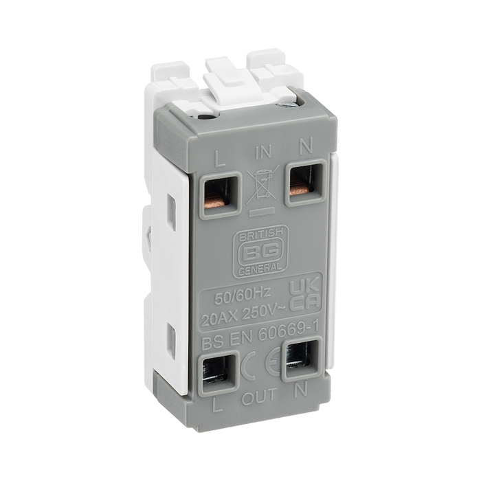 BG Matt Black 20A Double Pole Grid Key Switch RFB30KY – product view 2
