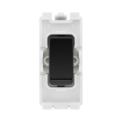 BG Matt Black 20A Double Pole Grid Switch RFB30 – product view 1