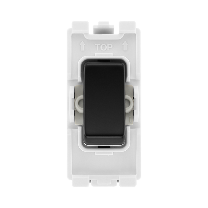 BG Matt Black 20A Double Pole Grid Switch RFB30 – product view 1