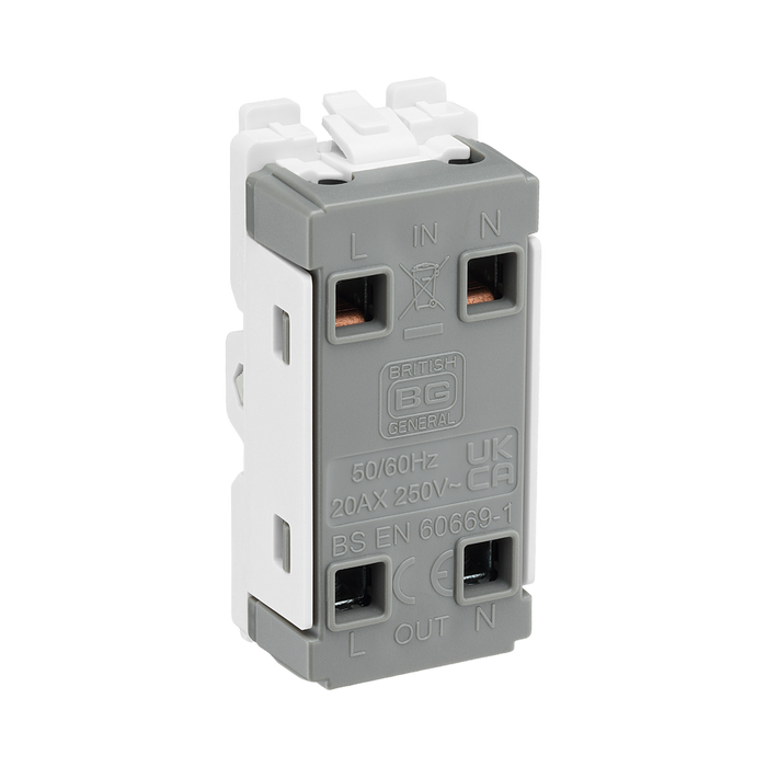 BG Matt Black 20A Double Pole Grid Switch RFB30 – product view 2