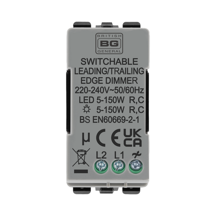 BG Matt Black Dimmer Grid Switch RFBDLT – product view 3