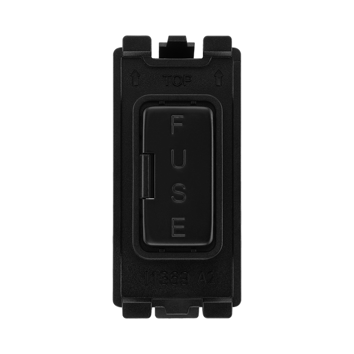 BG Matt Black 13 Amp Fuse Carrier Grid Module RFBFUSE – product view 1
