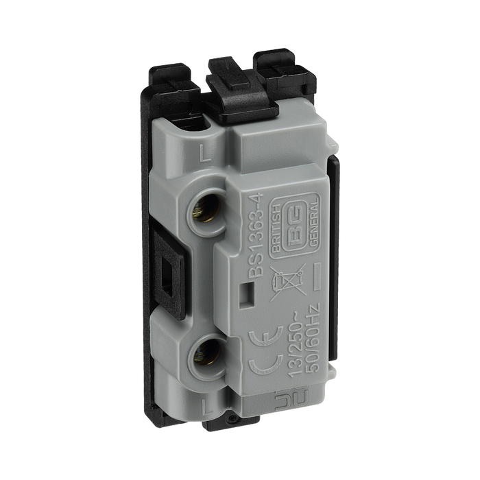 BG Matt Black 13 Amp Fuse Carrier Grid Module RFBFUSE – product view 2