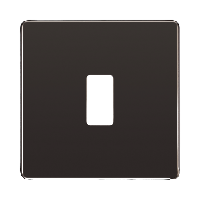 BG Screwless Flat Plate Black Nickel Grid Plate RFBN1 Available from RS Electrical Supplies