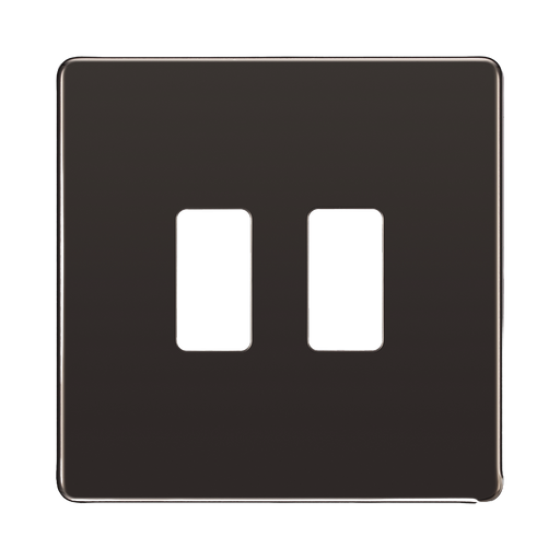 BG Screwless Flat Plate Black Nickel Grid Plate RFBN2 Available from RS Electrical Supplies