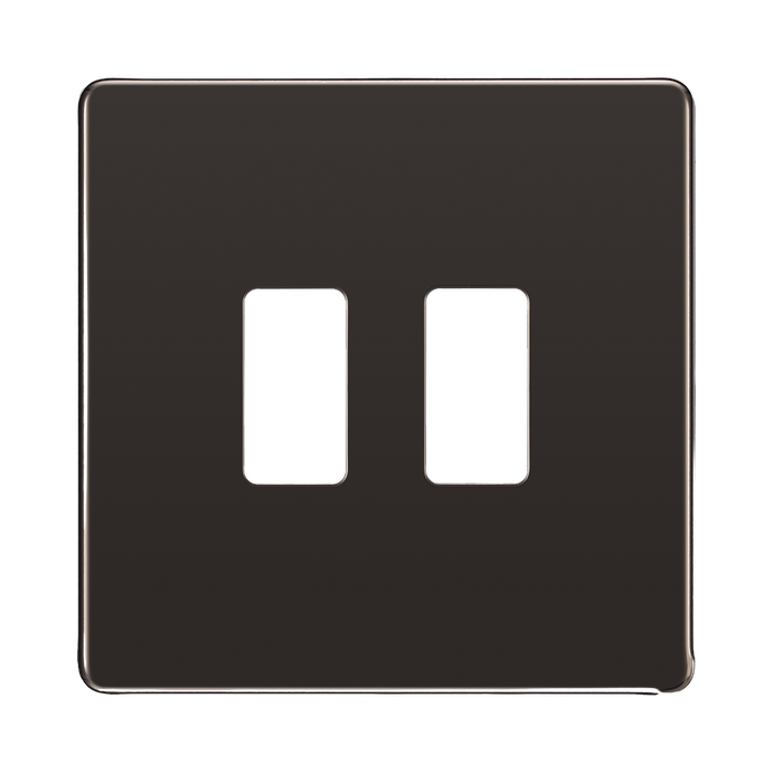 BG Screwless Flat Plate Black Nickel Grid Plate RFBN2 Available from RS Electrical Supplies