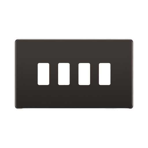 BG Screwless Flat Plate Black Nickel Grid Plate RFBN4 Available from RS Electrical Supplies