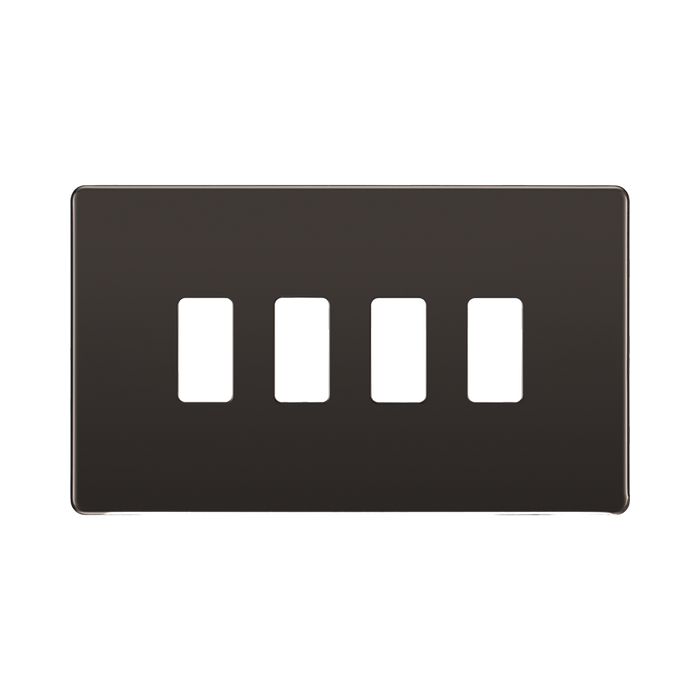 BG Screwless Flat Plate Black Nickel Grid Plate RFBN4 Available from RS Electrical Supplies