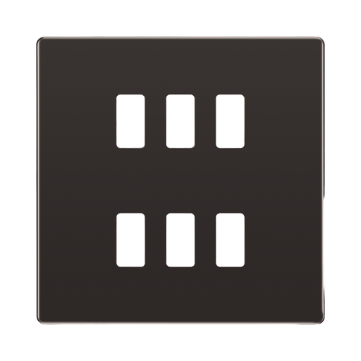 BG Screwless Flat Plate Black Nickel Grid Plate RFBN6 Available from RS Electrical Supplies