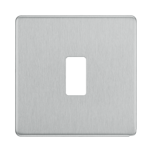 BG Screwless Flat Plate Brushed Steel Grid Plate RFBS1 Available from RS Electrical Supplies