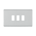 BG Screwless Flat Plate Brushed Steel Grid Plate RFBS3 Available from RS Electrical Supplies
