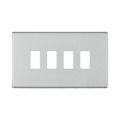 BG Screwless Flat Plate Brushed Steel Grid Plate RFBS4 Available from RS Electrical Supplies