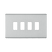 BG Screwless Flat Plate Brushed Steel Grid Plate RFBS4 Available from RS Electrical Supplies