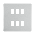 BG Screwless Flat Plate Brushed Steel Grid Plate RFBS6 Available from RS Electrical Supplies
