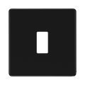 BG Screwless Flat Plate Matt Black 1 Module Grid Plate RFFB1 - front view