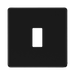 BG Screwless Flat Plate Matt Black 1 Module Grid Plate RFFB1 - front view