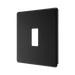 BG Screwless Flat Plate Matt Black 1 Module Grid Plate RFFB1 - angled view