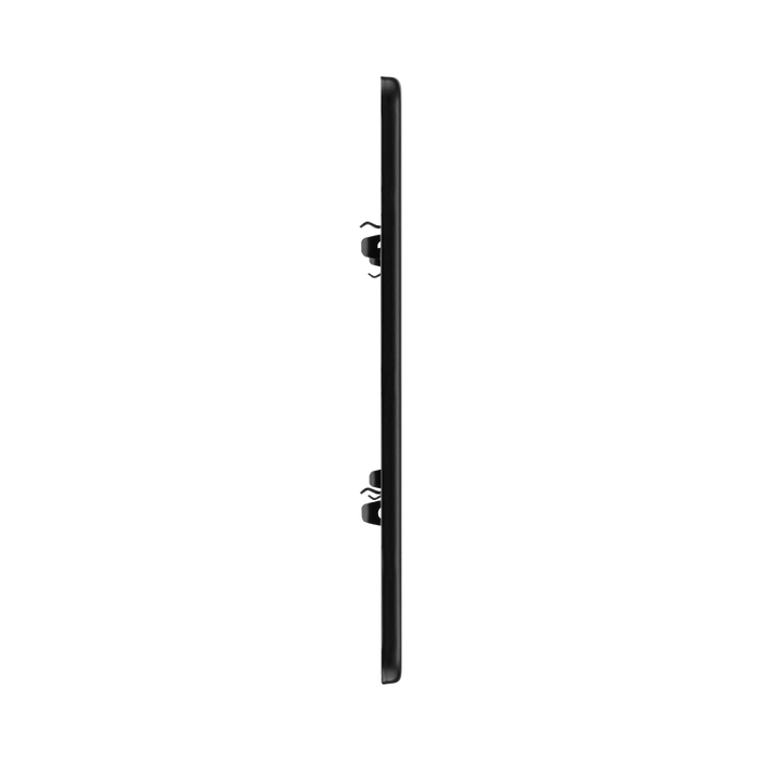 BG Screwless Flat Plate Matt Black 3 Module Grid Plate RFFB3 - side view