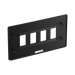 BG Screwless Flat Plate Matt Black 4 Module Grid Plate RFFB4 - back view
