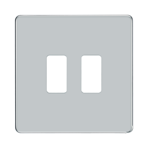 BG Screwless Flat Plate Polished Chrome Grid Plate RFPC2 Available from RS Electrical Supplies