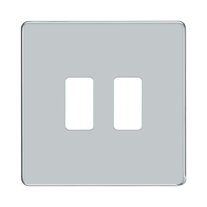 BG Screwless Flat Plate Polished Chrome Grid Plate RFPC2 Available from RS Electrical Supplies