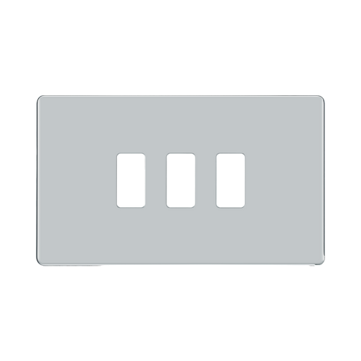 BG Screwless Flat Plate Polished Chrome Grid Plate RFPC3 Available from RS Electrical Supplies