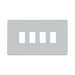 BG Screwless Flat Plate Polished Chrome 4 Gang Grid Plate RFPC4 – Front view