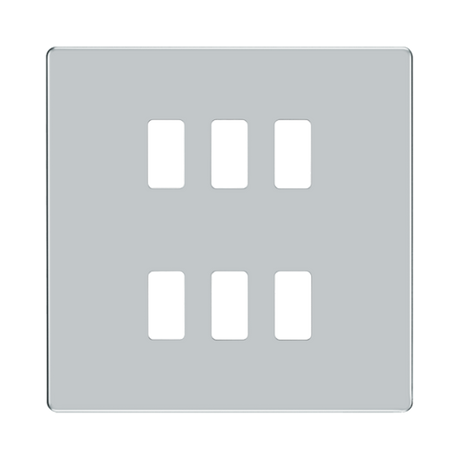 BG Screwless Flat Plate Polished Chrome Grid Plate RFPC6 Available from RS Electrical Supplies