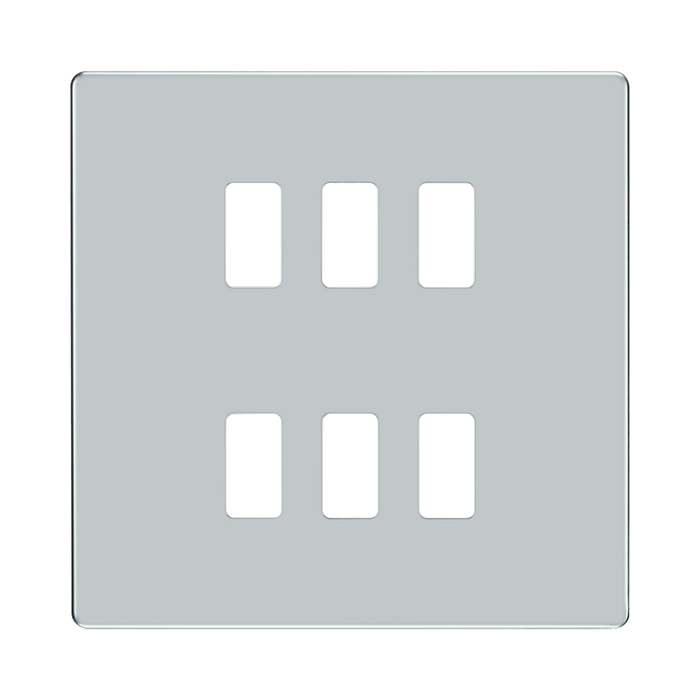 BG Screwless Flat Plate Polished Chrome Grid Plate RFPC6 Available from RS Electrical Supplies