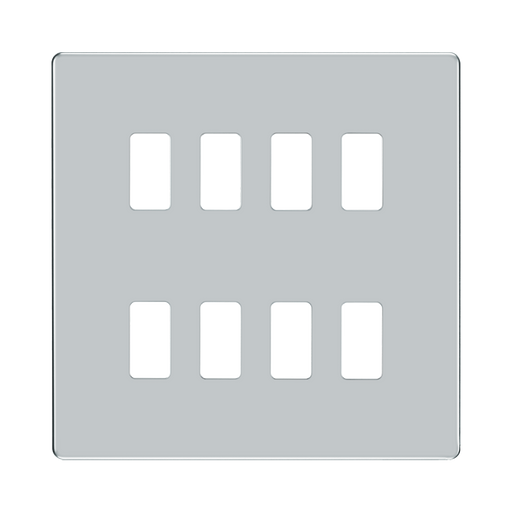 BG Screwless Flat Plate Polished Chrome Grid Plate RFPC8 Available from RS Electrical Supplies