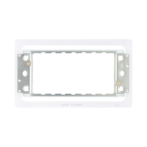 BG Screwless Flat Plate 3-4 Gang Grid Frame RFR34FP – Front view