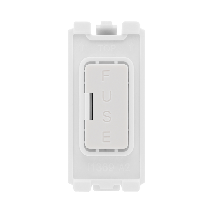BG White Moulded PVC 13A Fuse Carrier Grid Module RFUSE – product view 1