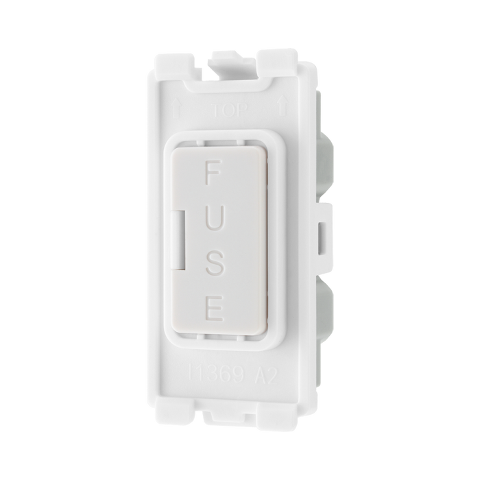 BG White Moulded PVC 13A Fuse Carrier Grid Module RFUSE – product view 2