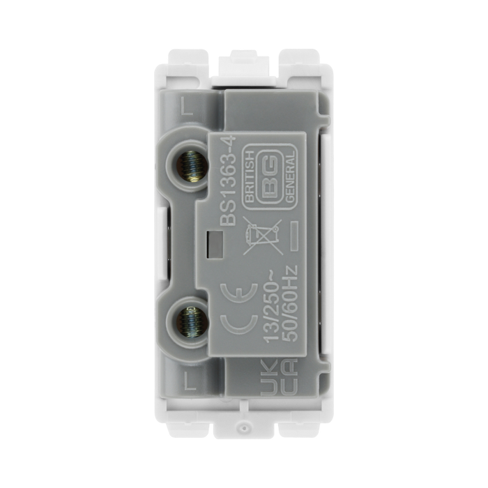 BG White Moulded PVC 13A Fuse Carrier Grid Module RFUSE – product view 3