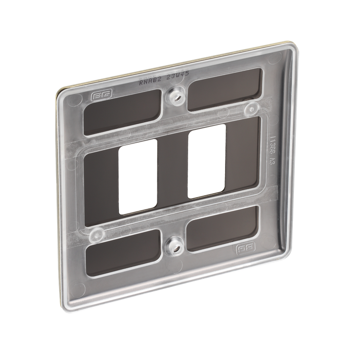 BG Nexus Metal Antique Brass 2G Grid Plate RNAB2