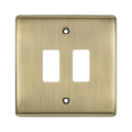 BG Nexus Metal Antique Brass 2G Grid Plate RNAB2