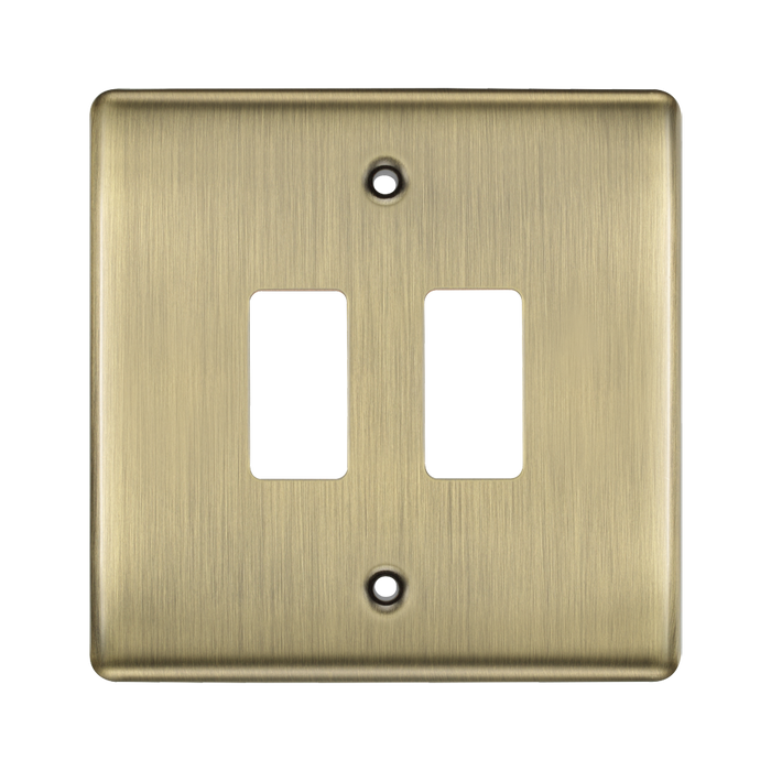 BG Nexus Metal Antique Brass 2G Grid Plate RNAB2