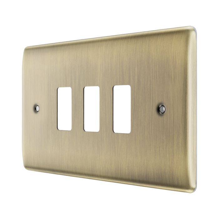 BG Nexus Metal Antique Brass 3G Grid Plate RNAB3