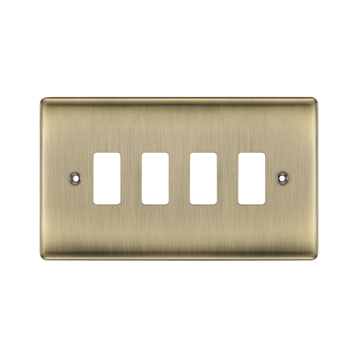 BG Nexus Metal Antique Brass 4G Grid Plate RNAB4