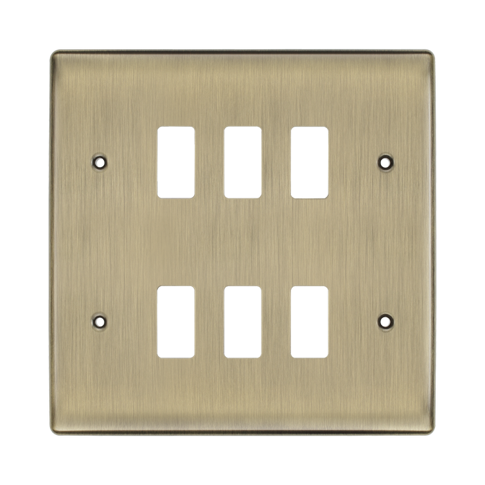 BG Nexus Metal Antique Brass 6G Grid Plate RNAB6