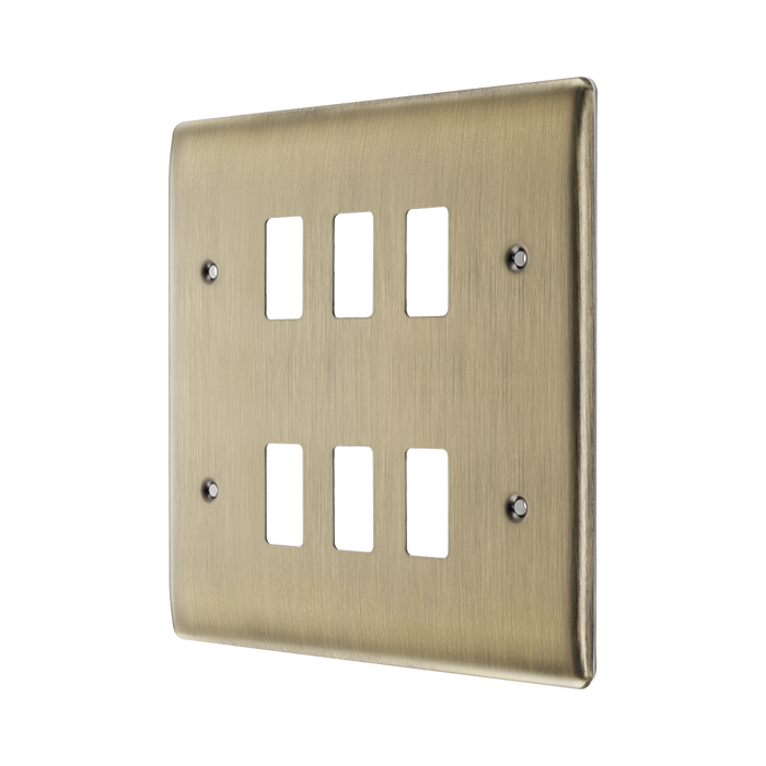 BG Nexus Metal Antique Brass 6G Grid Plate RNAB6