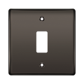 Brown switch plate with a single slot on a white background