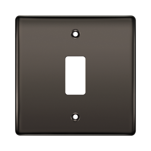 Brown switch plate with a single slot on a white background
