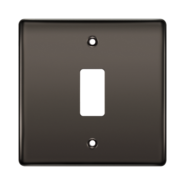 Brown switch plate with a single slot on a white background